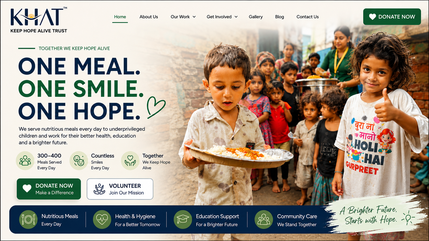 One Meal. One Smile. One Hope.